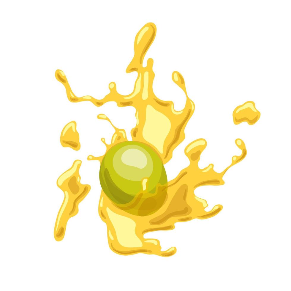 oliva olio spruzzo cartone animato vettore illustrazione