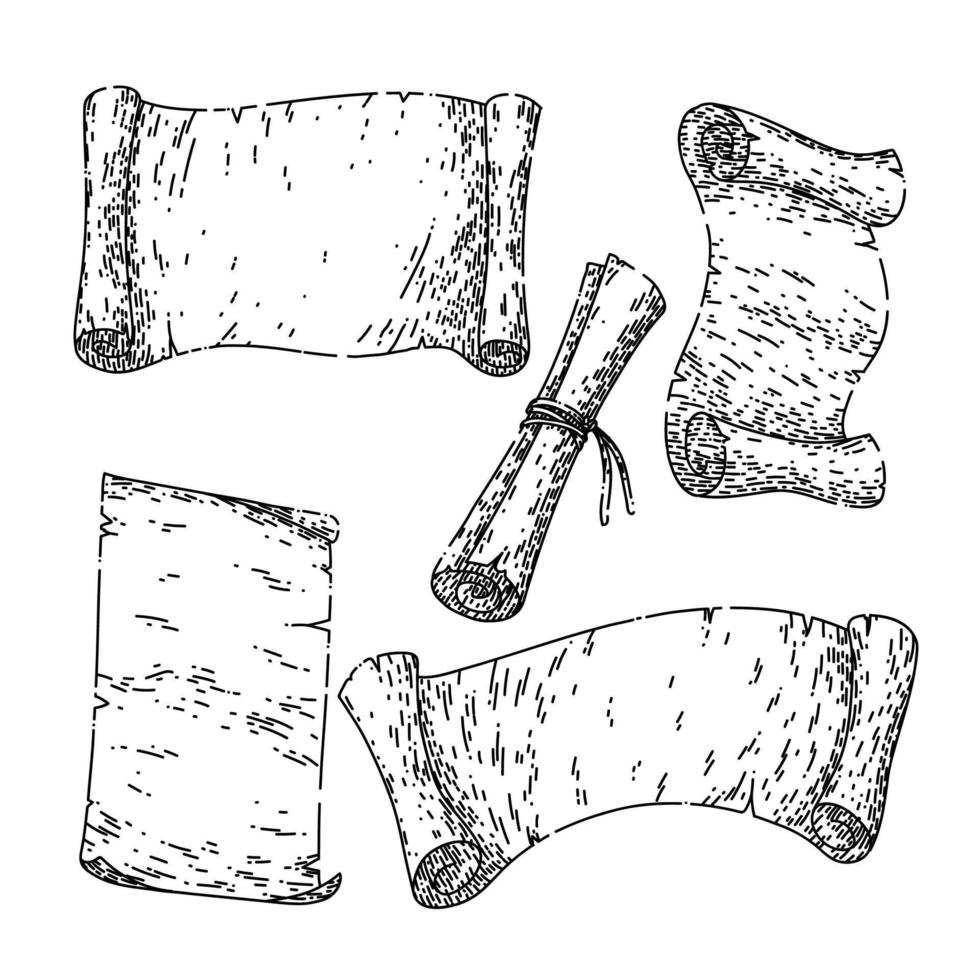 carta vecchio antico impostato schizzo mano disegnato vettore