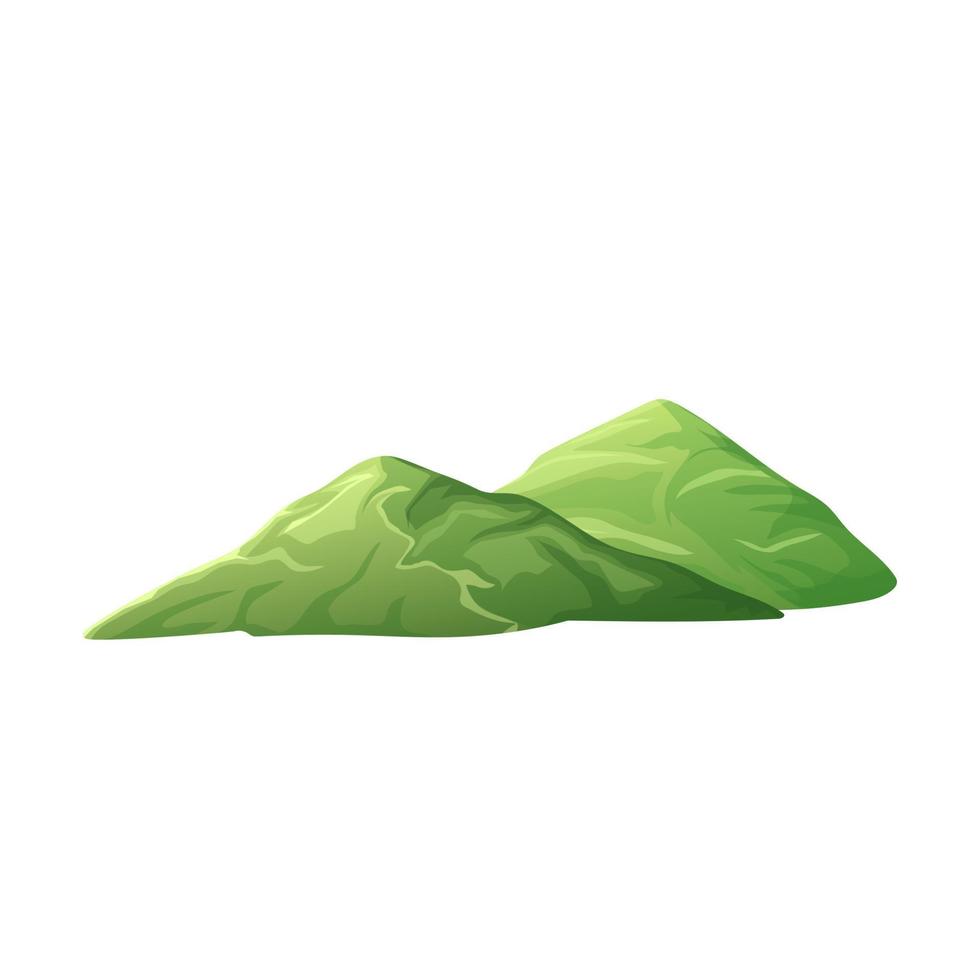 montagna verde cartone animato vettore illustrazione