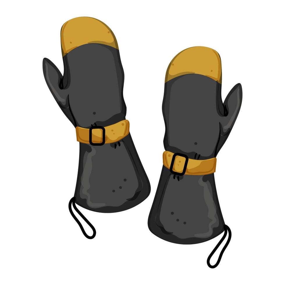 capi di abbigliamento guanti guanti inverno cartone animato vettore illustrazione
