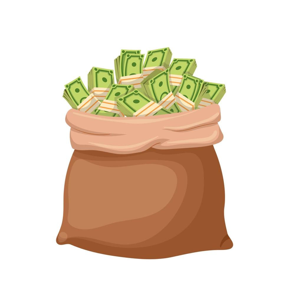 i soldi Borsa cartone animato vettore illustrazione