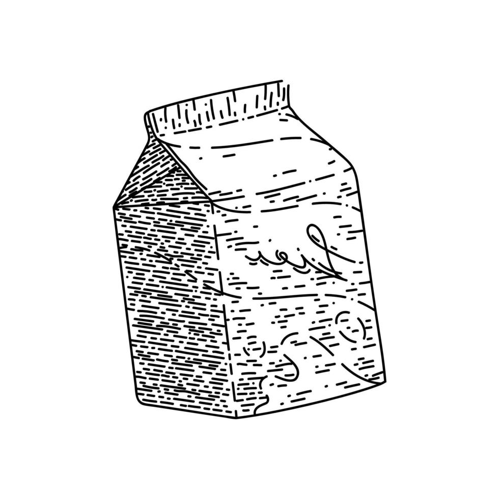 latte imballare schizzo mano disegnato vettore
