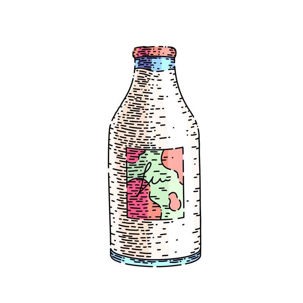 latte bottiglia schizzo mano disegnato vettore