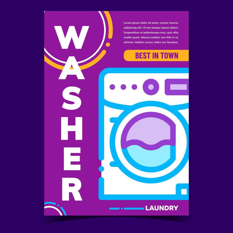 rondella lavanderia macchina pubblicità bandiera vettore