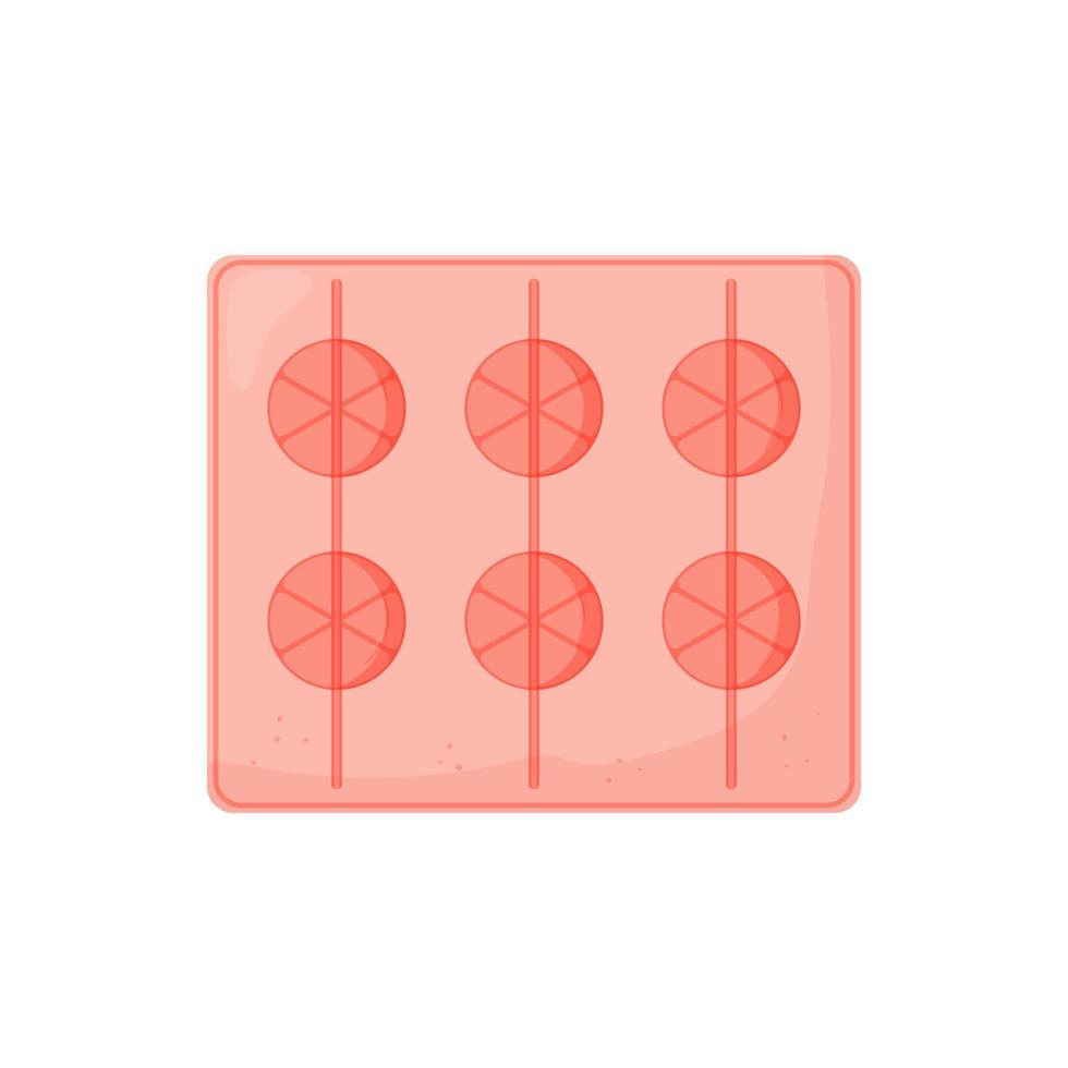plastica ghiaccio cubo vassoio colore icona vettore illustrazione