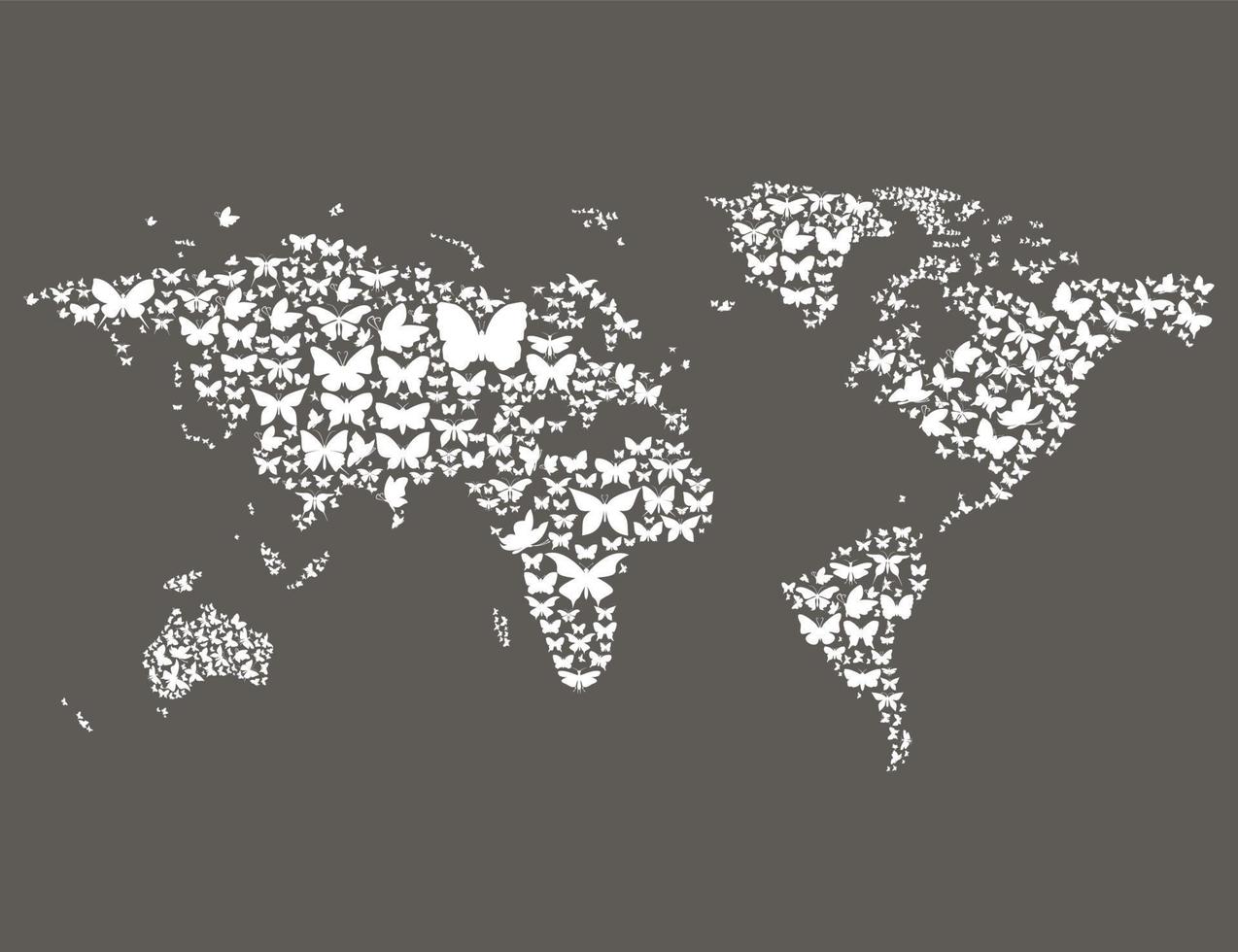 carta geografica fatto di farfalle. un' vettore illustrazione