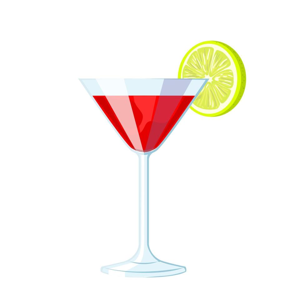 Cosmopolita cocktail cartone animato vettore illustrazione