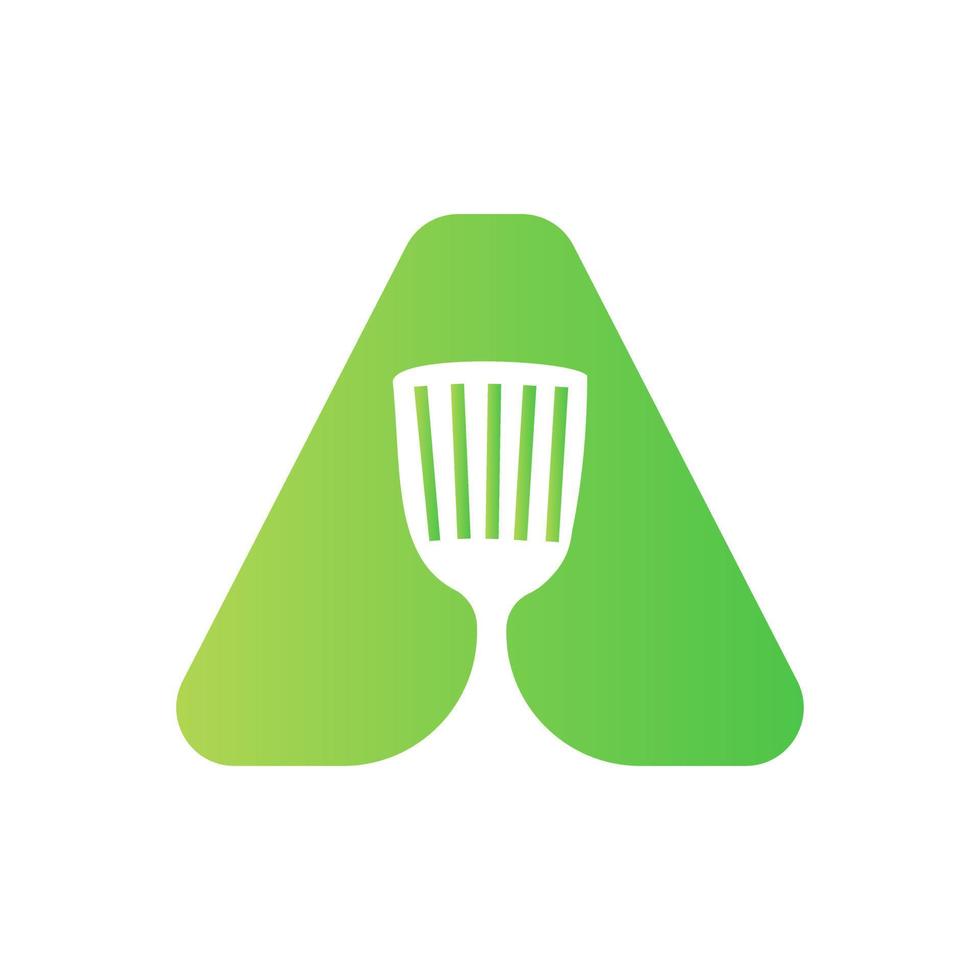 lettera un' cucina spatola logo. cucina logo design combinato con cucina spatola per ristorante simbolo vettore