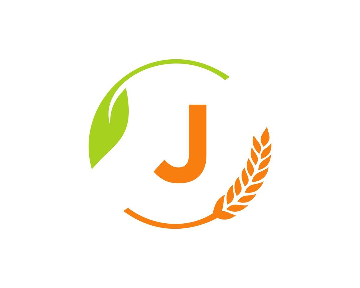 agricoltura logo su j lettera concetto. agricoltura e agricoltura logo design. agroalimentare, eco-fattoria e rurale nazione design vettore