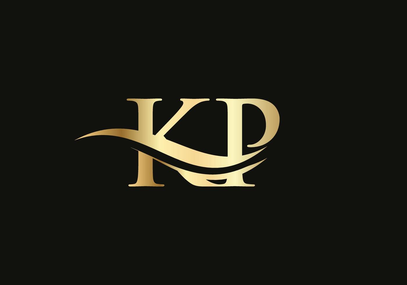 elegante e elegante kp logo design per il tuo azienda. kp lettera logo. jp logo per lusso il branding vettore
