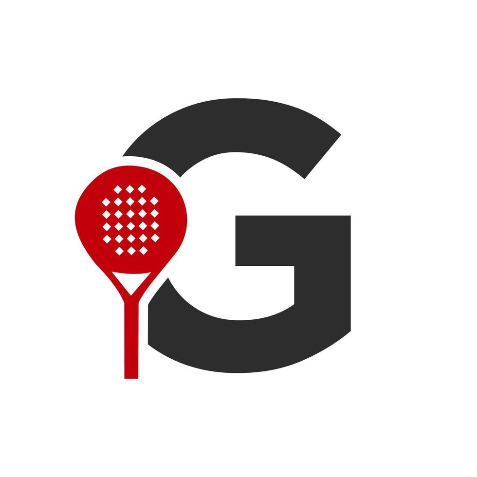 lettera g padel racchetta logo design vettore modello. spiaggia tavolo tennis club simbolo