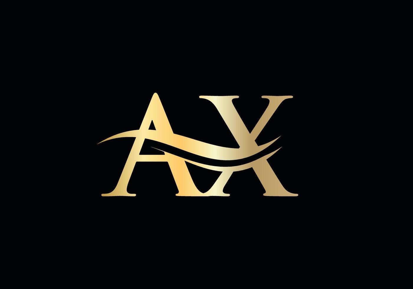 iniziale oro ascia lettera logo design con moderno di moda vettore