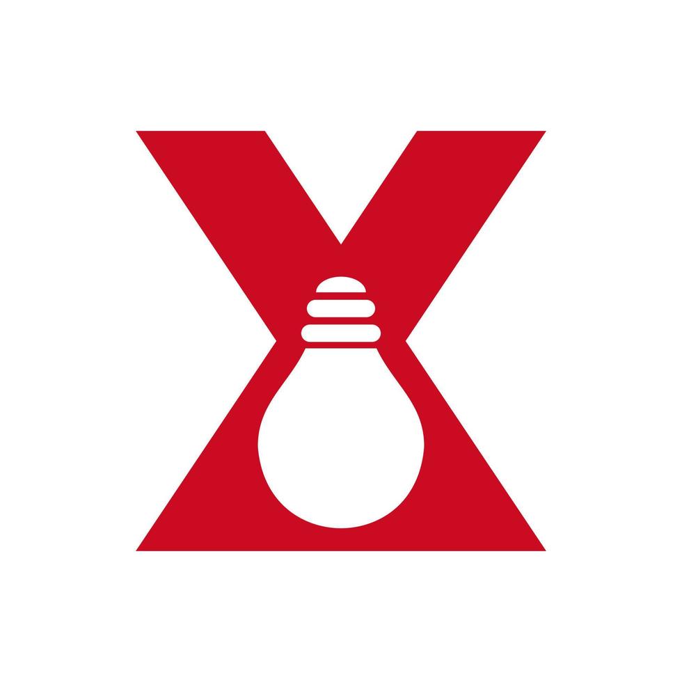 lettera X elettrico logo combinare con elettrico lampadina icona vettore modello. leggero lampadina logotipo cartello simbolo