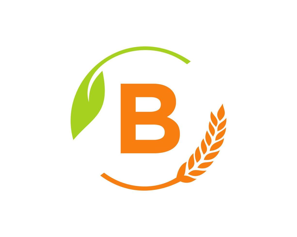 agricoltura logo su B lettera concetto. agricoltura e agricoltura logo design. agroalimentare, eco-fattoria e rurale nazione design vettore