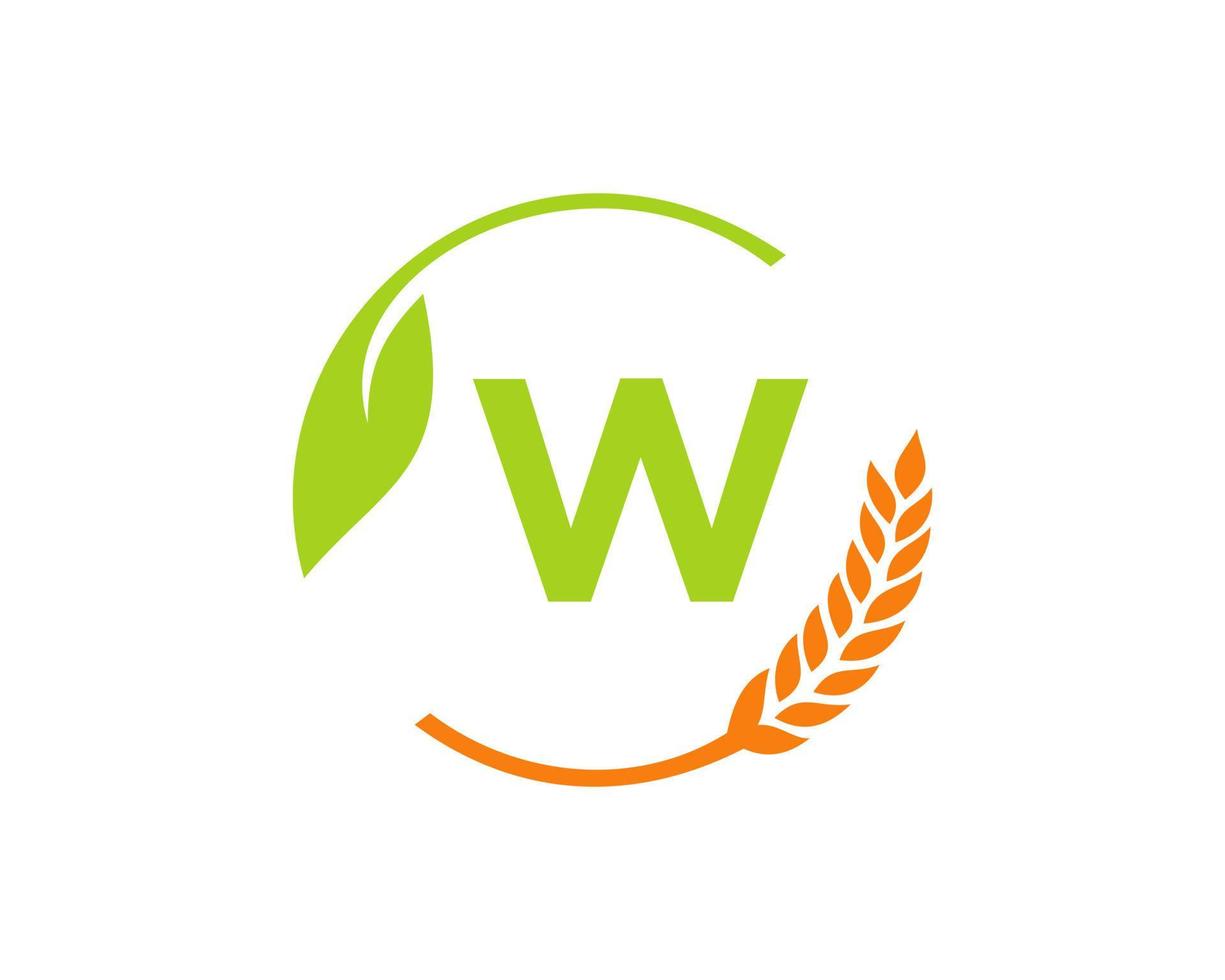 agricoltura logo su w lettera concetto. agricoltura e agricoltura logo design. agroalimentare, eco-fattoria e rurale nazione design vettore