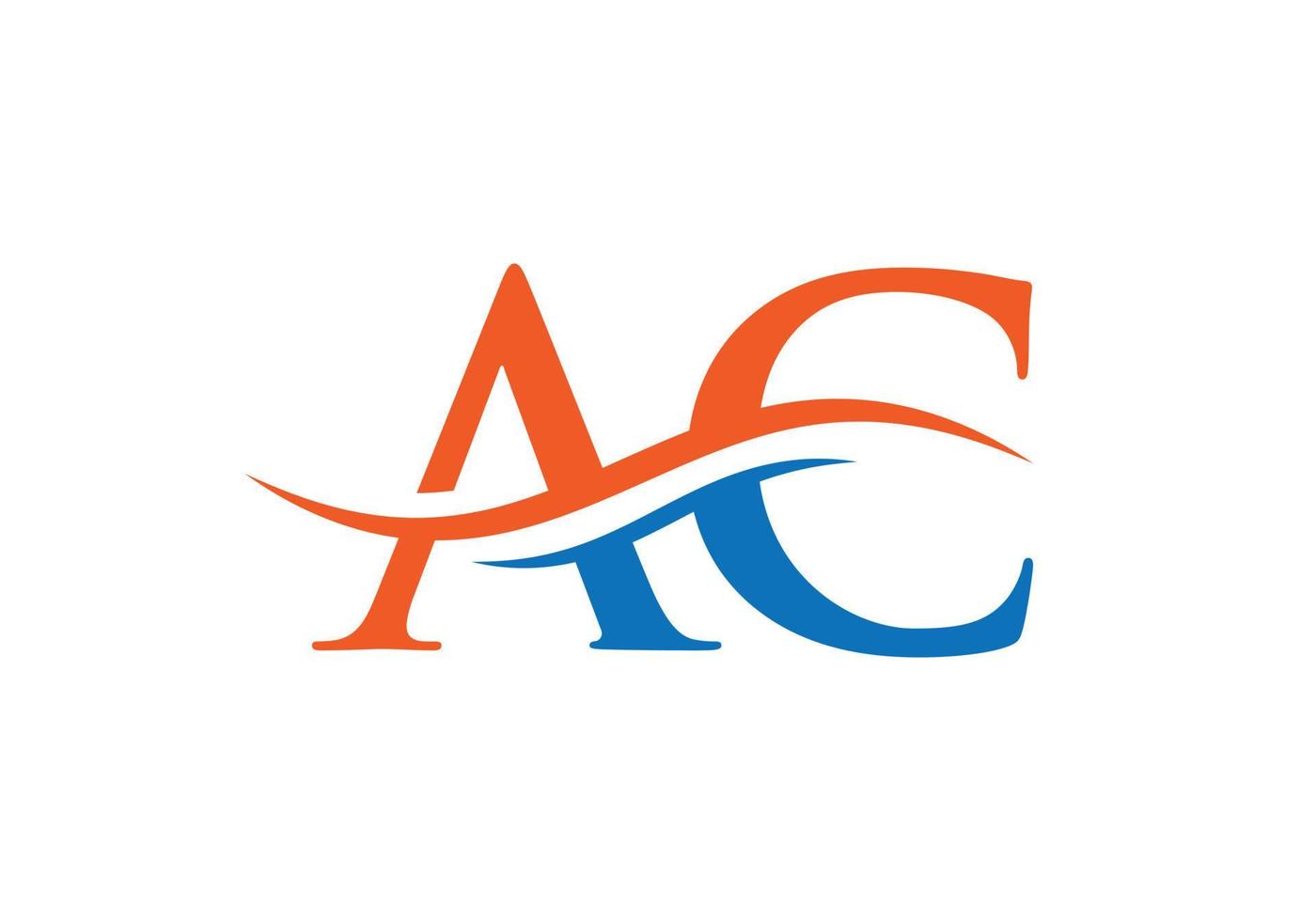 premio lettera AC logo design con acqua onda concetto. bb lettera logo design con moderno di moda vettore
