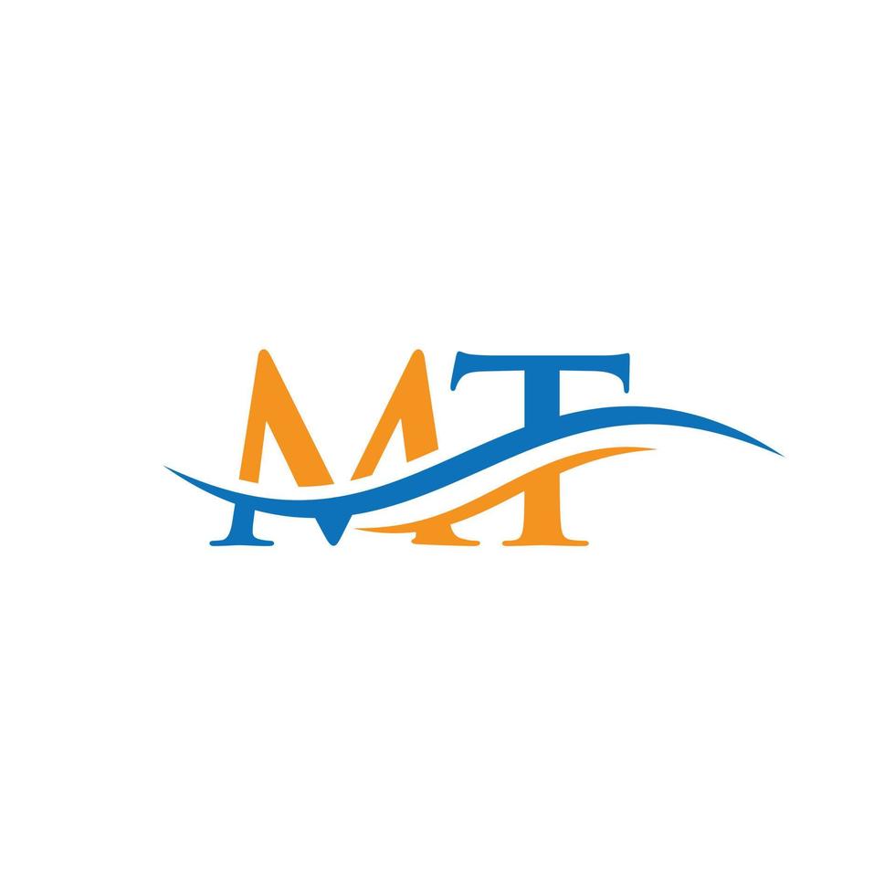 iniziale mt lettera attività commerciale logo design vettore modello con minimo e moderno di tendenza. mt logo design