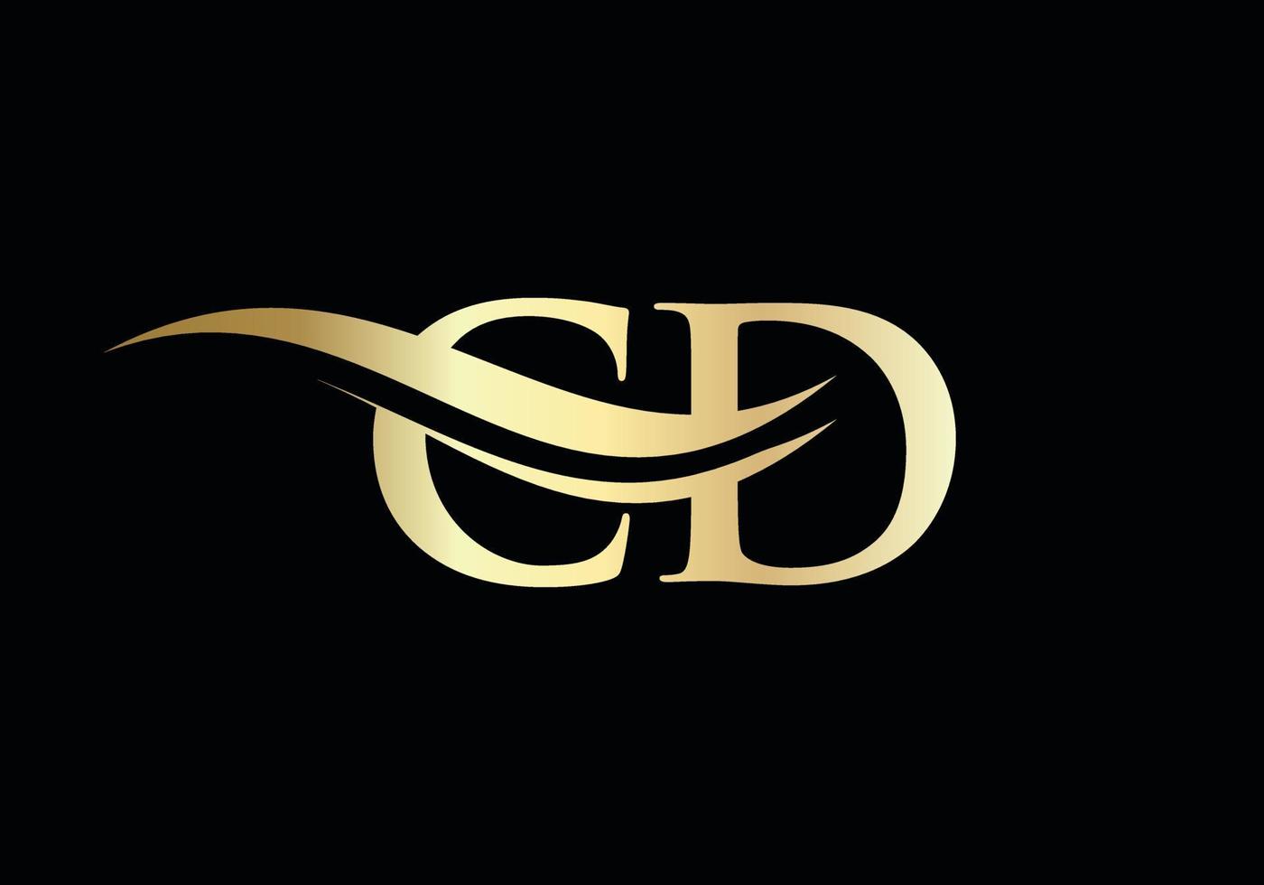 swoosh lettera CD logo design per attività commerciale e azienda identità. acqua onda CD logo con moderno di moda vettore