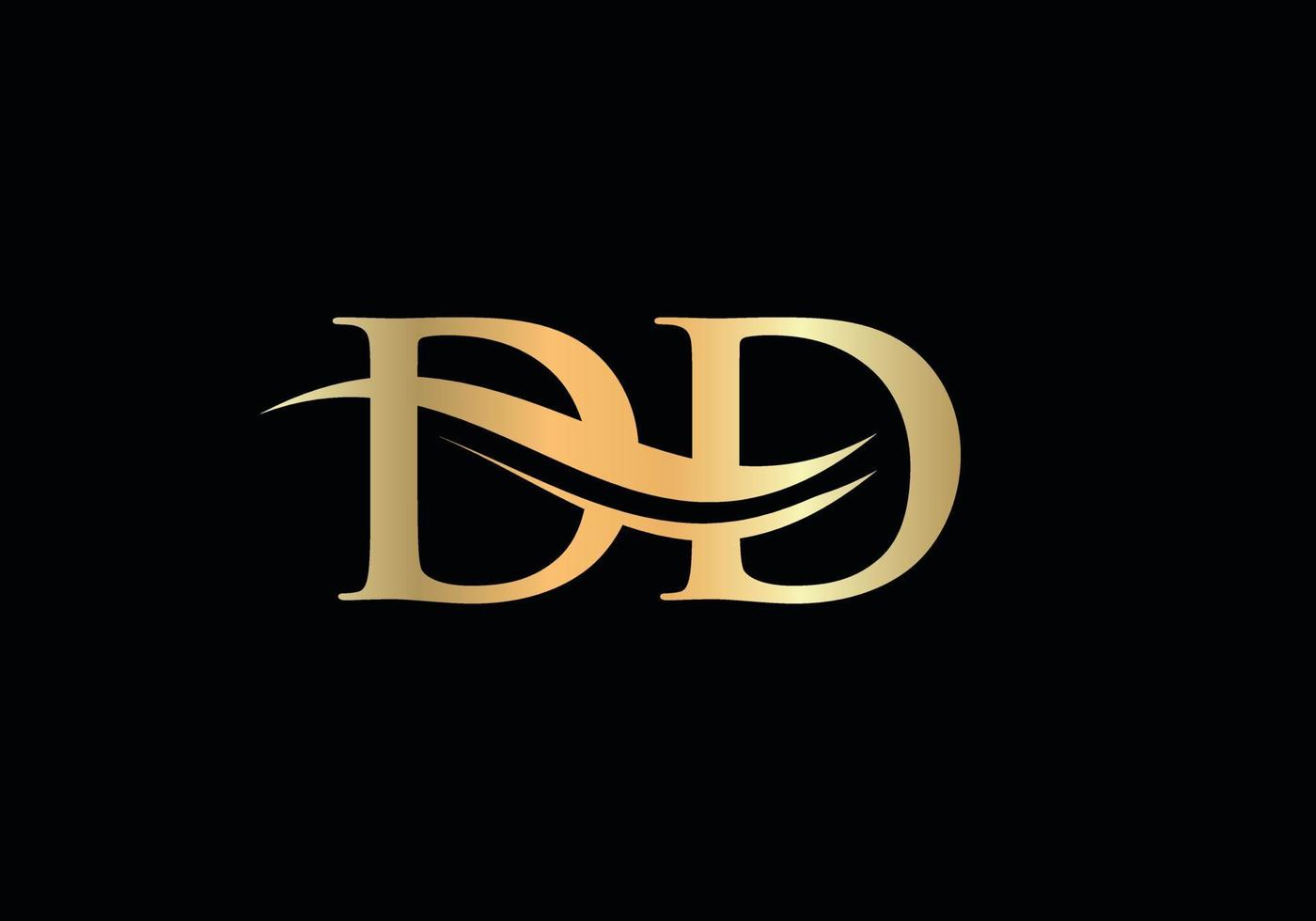 swoosh lettera dd logo design per attività commerciale e azienda identità. acqua onda dd logo con moderno di moda vettore