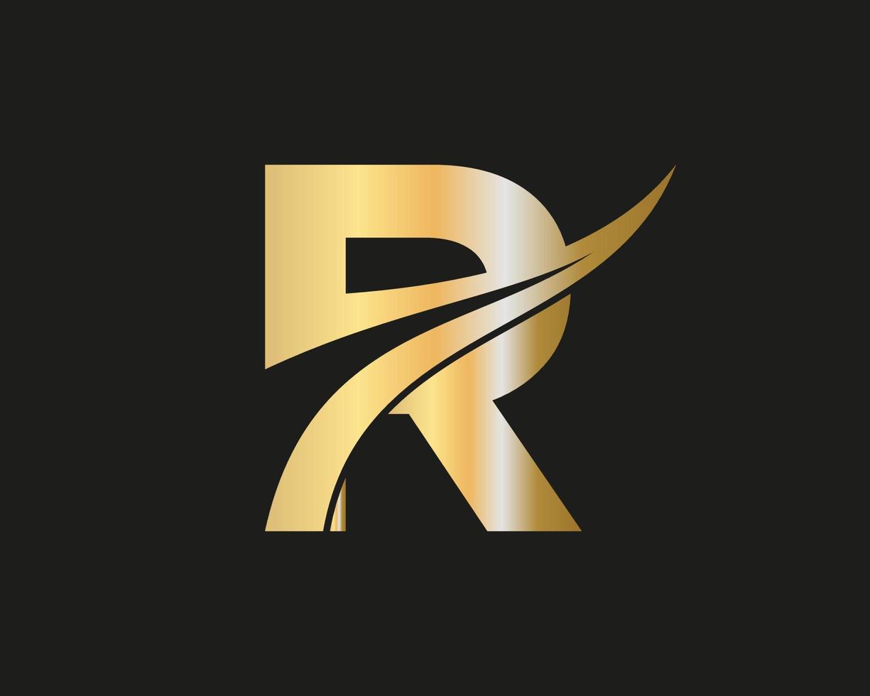 iniziale lettera r logo moderno attività commerciale tipografia vettore modello