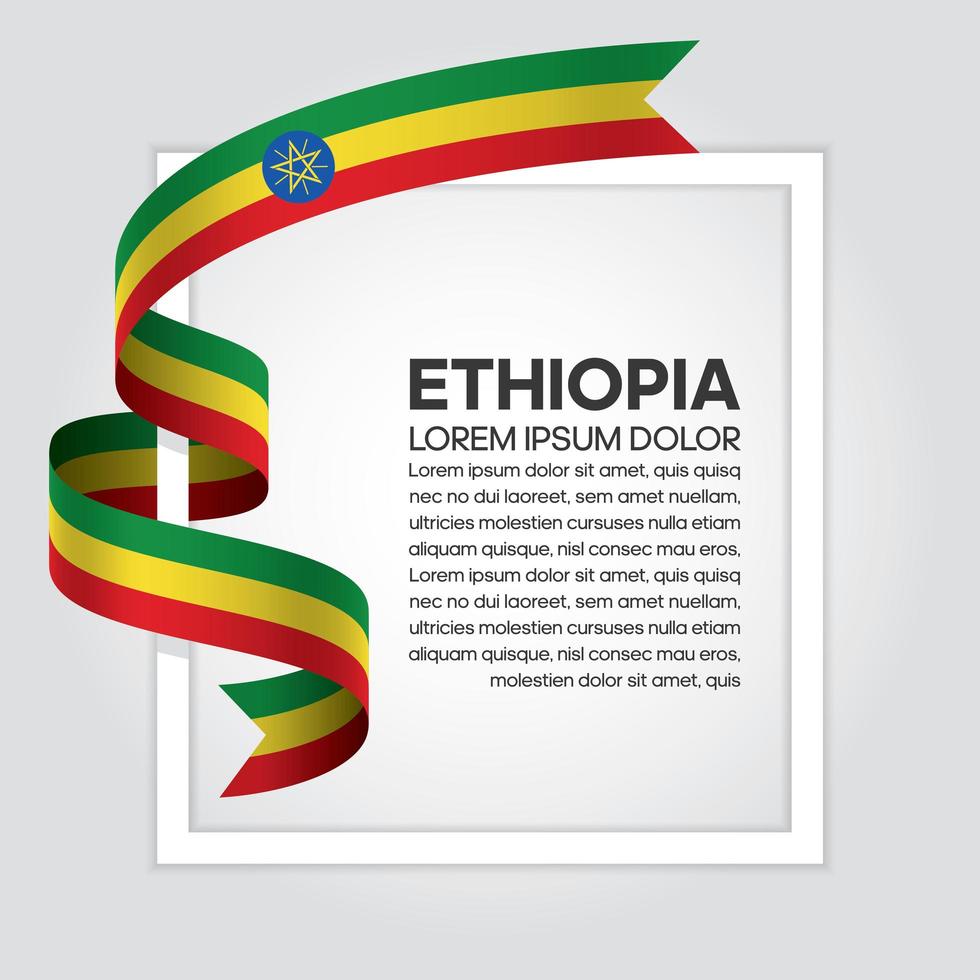 Etiopia abstract wave flag ribbon vettore