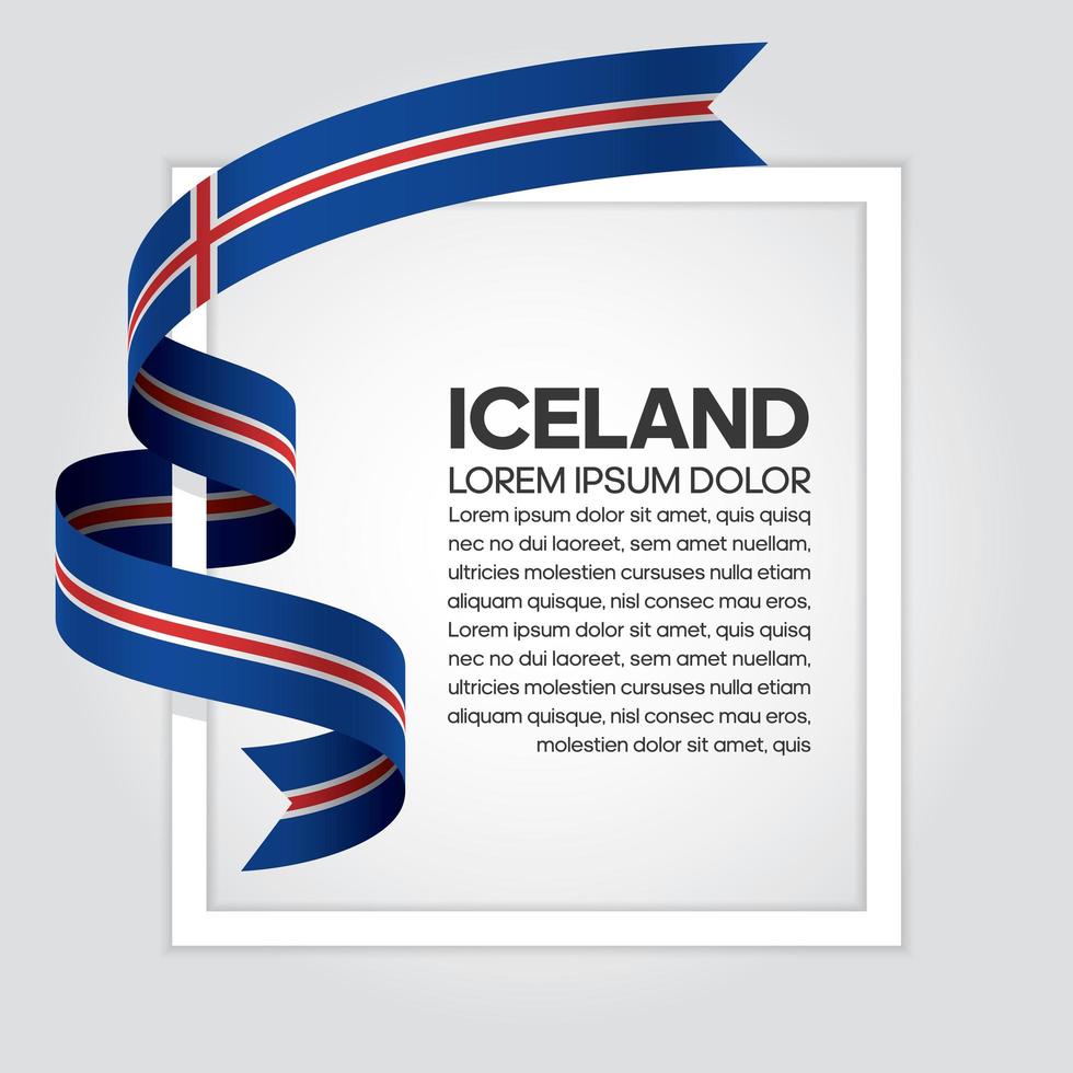 nastro bandiera dell'onda astratta dell'Islanda vettore