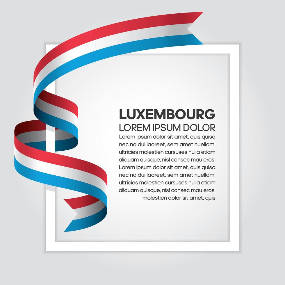 nastro della bandiera dell'onda astratta del Lussemburgo vettore
