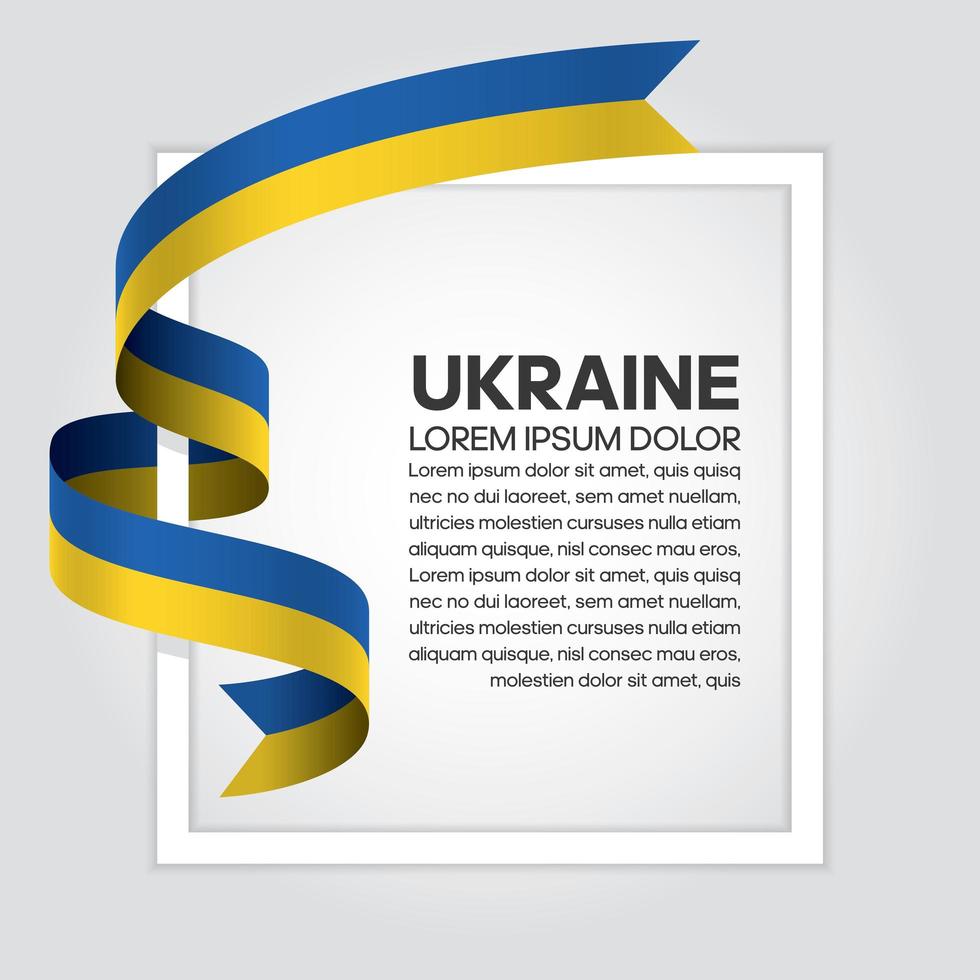 Ucraina bandiera astratta onda nastro vettore