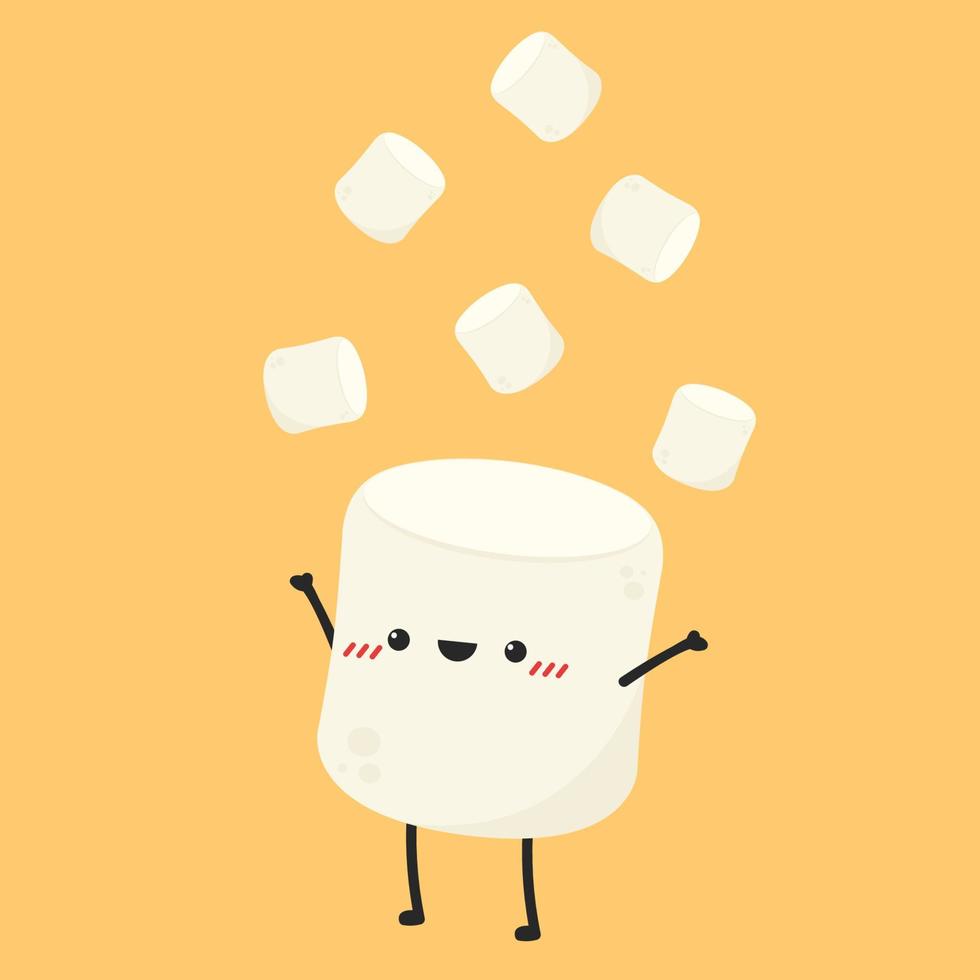 marshmallow cartone animato. marshmallow personaggio design. marshmallow vettore. vettore