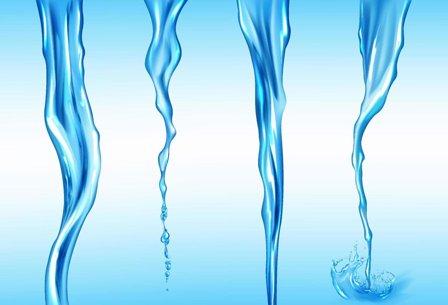 acqua flussi impostare, isolato flusso movimento di liquido vettore