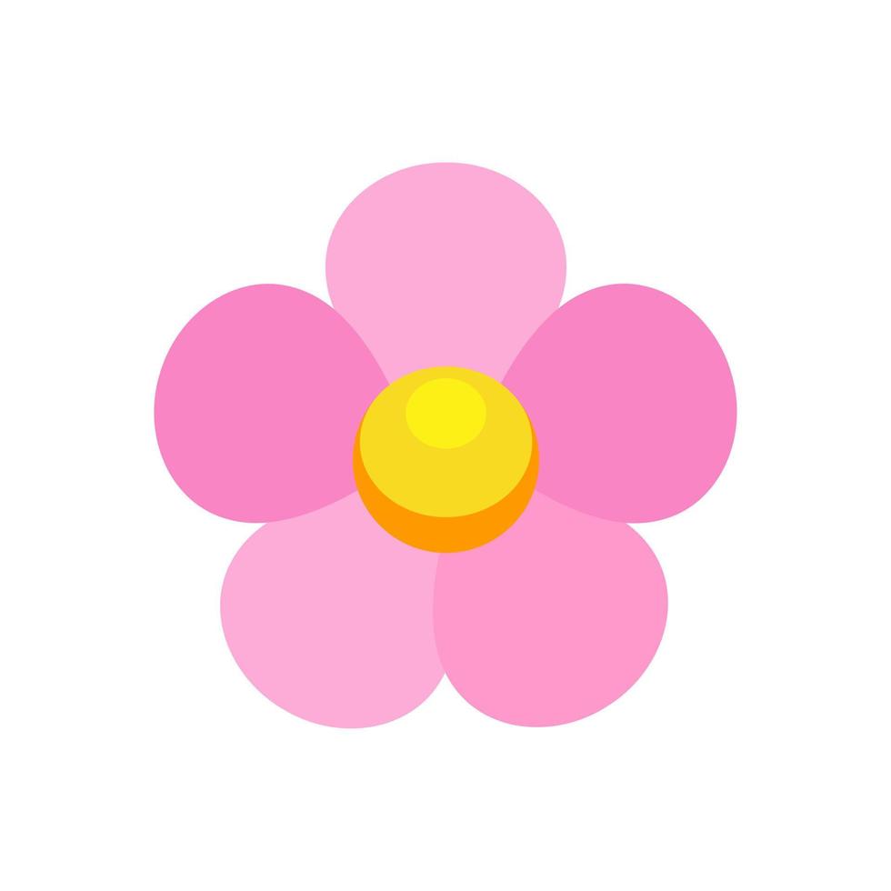 rosa margherita piatto stile isolato. un' fiore con lussureggiante petali su un' bianca sfondo, isolato. vettore oggetto