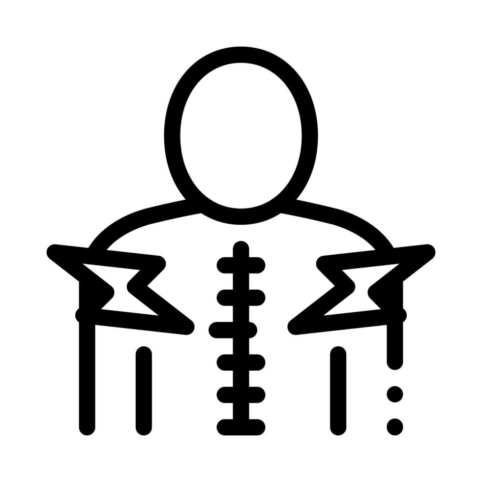 spinale dolore icona vettore schema illustrazione