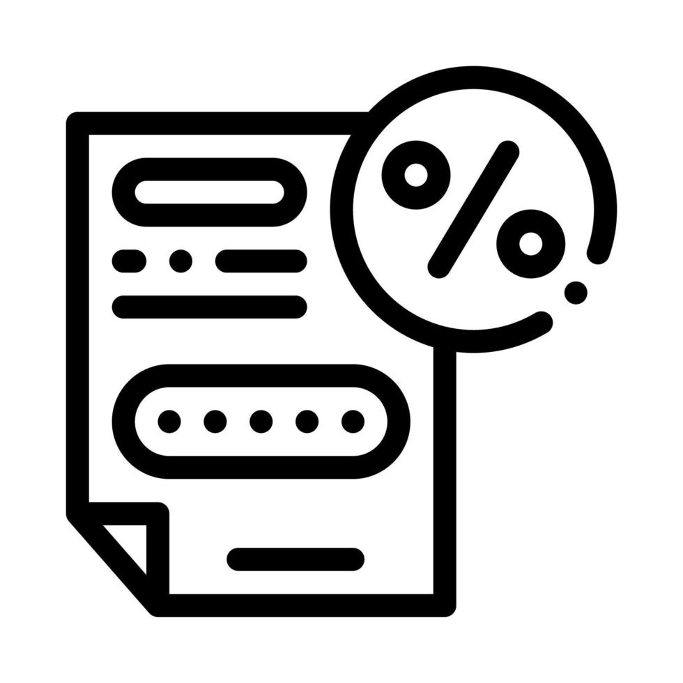 indennità percentuale documento icona vettore schema illustrazione