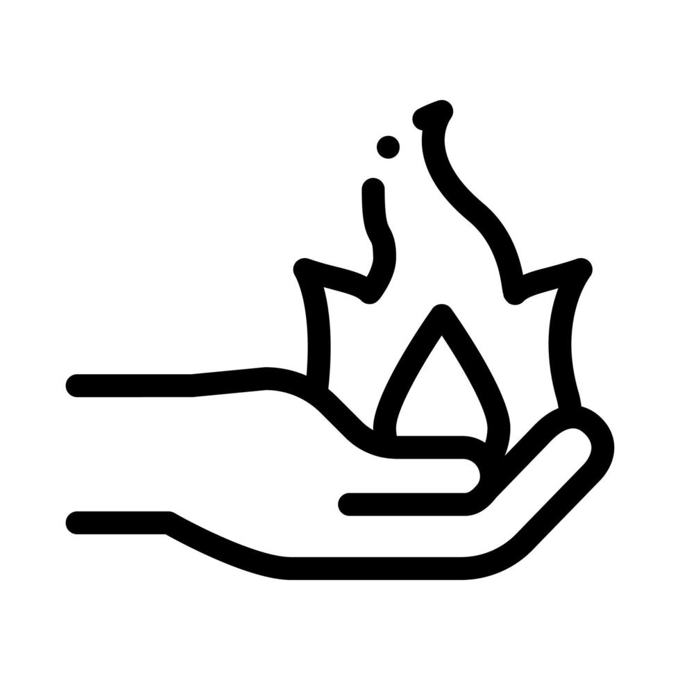 fuoco su mano simbolo icona vettore schema illustrazione