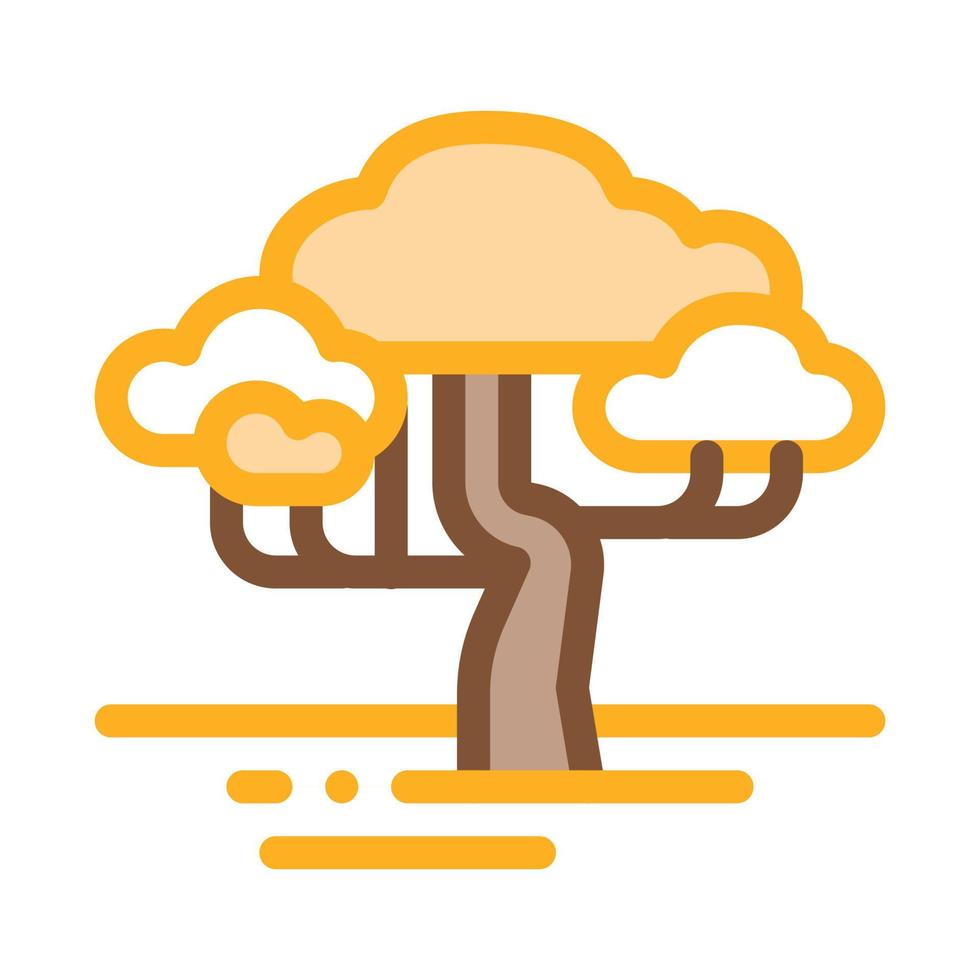 savana albero icona vettore schema illustrazione
