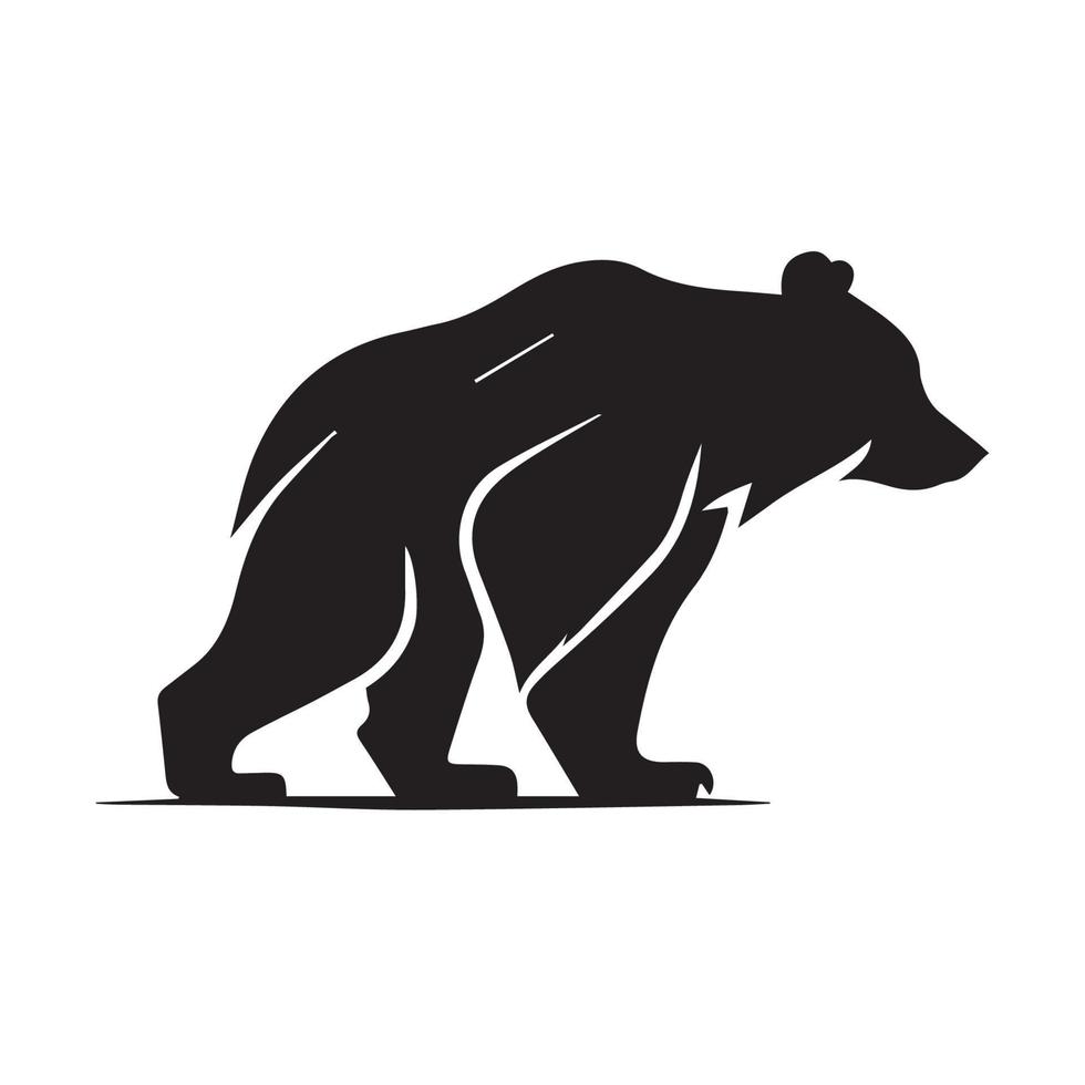 orso icona logo. minimo moderno nero e bianca vettore illustrazione. pulito azienda logo.