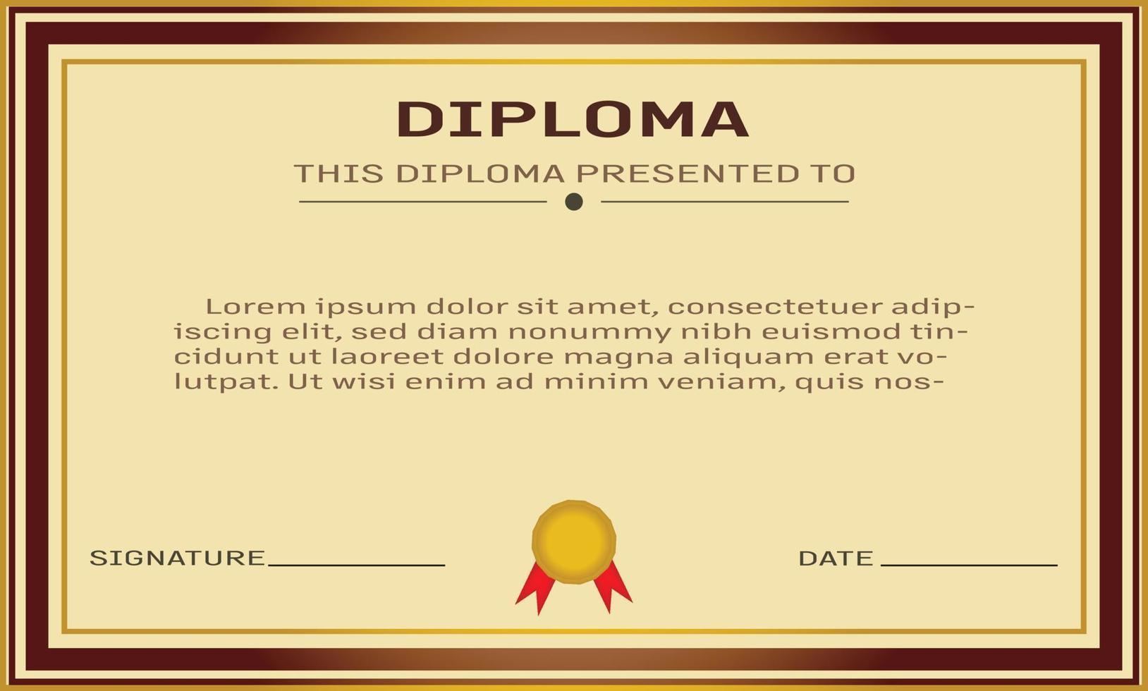 certificato, diploma di completamento utile per certificato di realizzazione certificato di formazione scolastica premi vettore