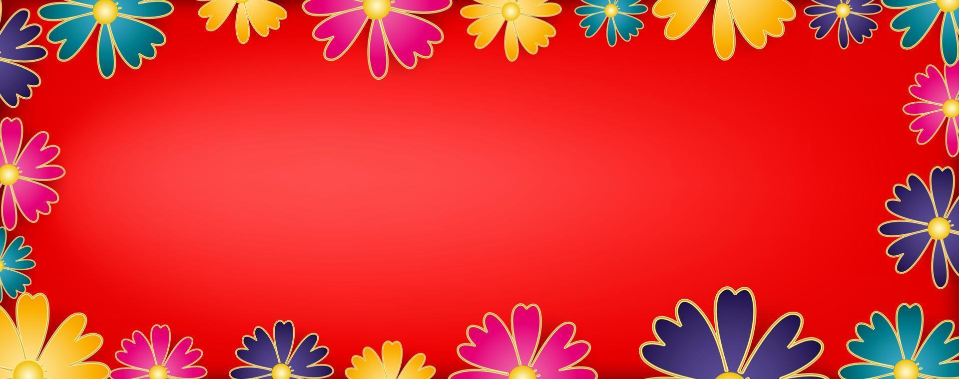 delicato fiori su un' rosso sfondo vettore