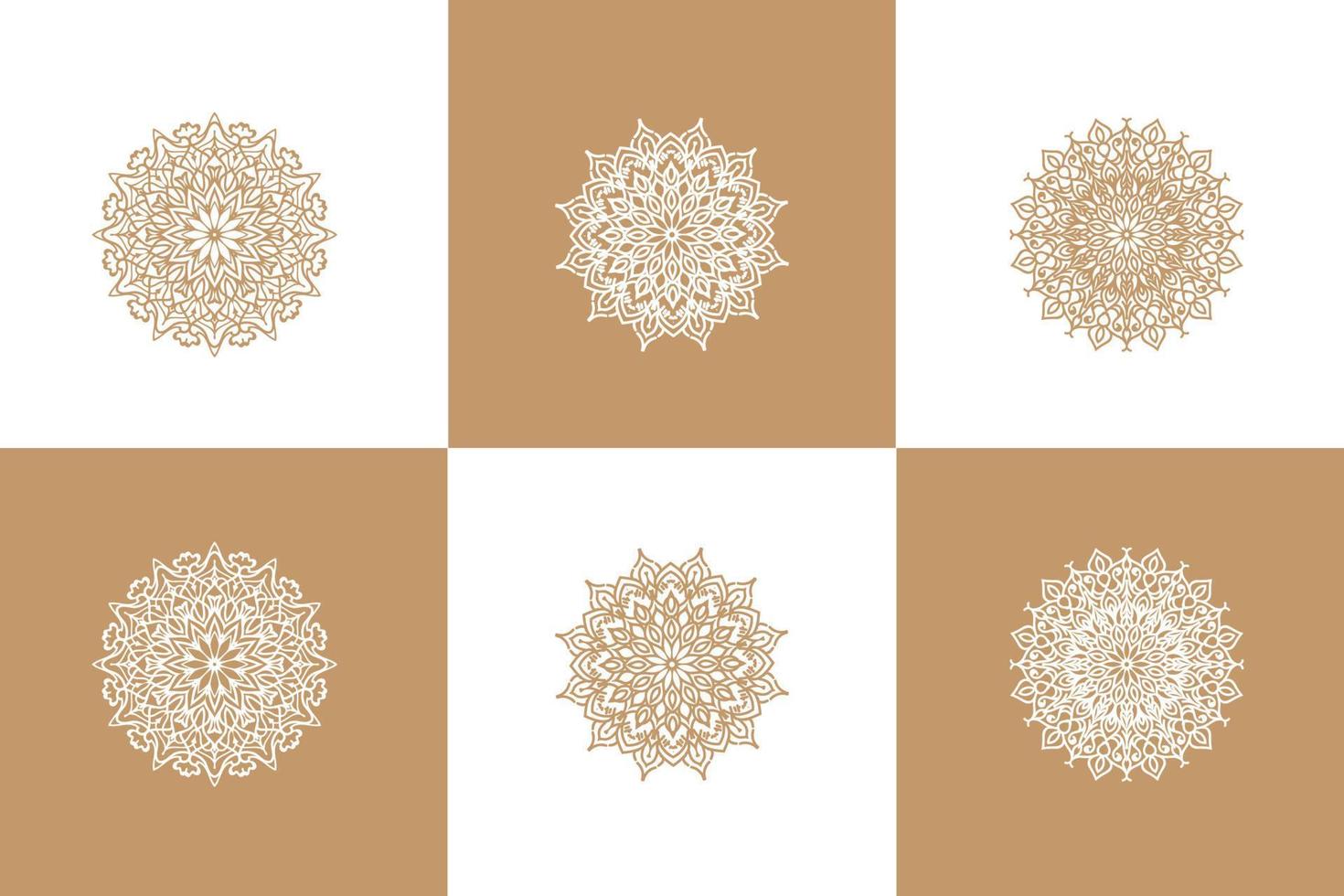 disegno del fondo di logo di arte del fiore della mandala vettore