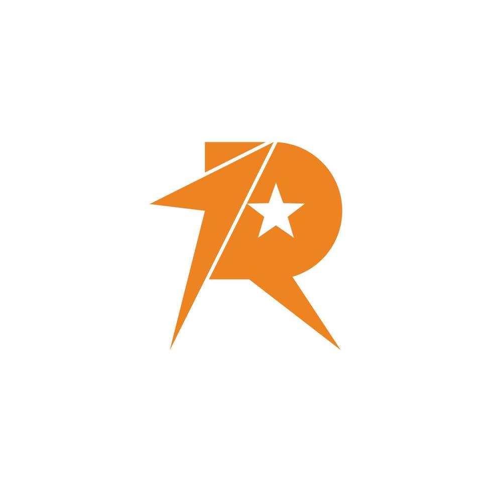 lettera r stella freccia semplice geometrico logo vettore