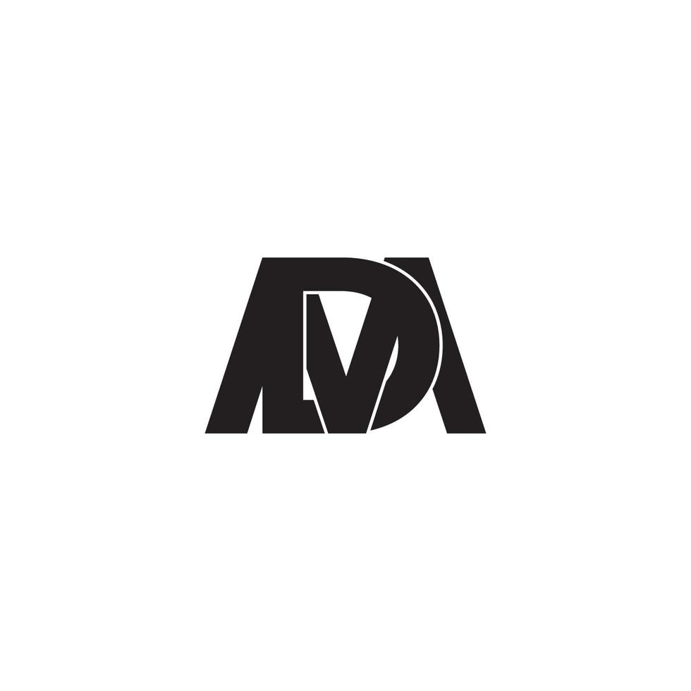 lettera md 3d piatto geometrico sovrapposizione logo vettore