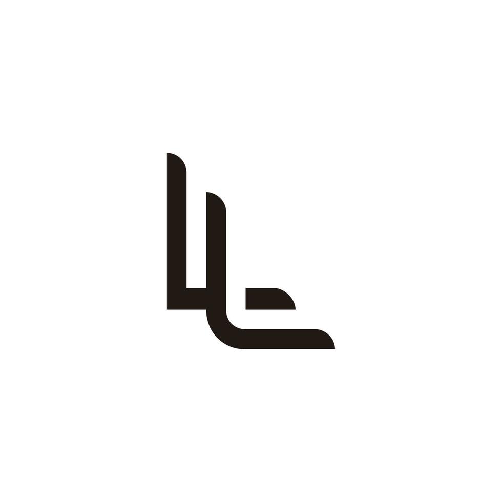 lettera ll strisce linea logo vettore