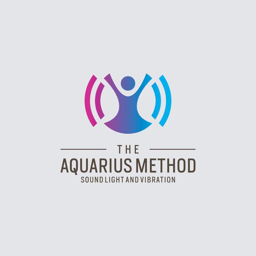 Acquario metodo vettore illustrazione design modello. Audio onda logo design