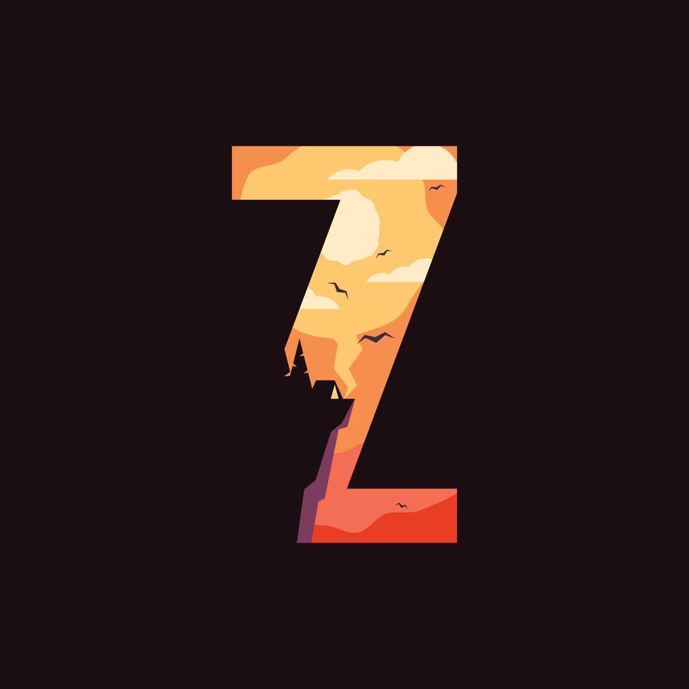 alfabeto z all'aperto logo vettore