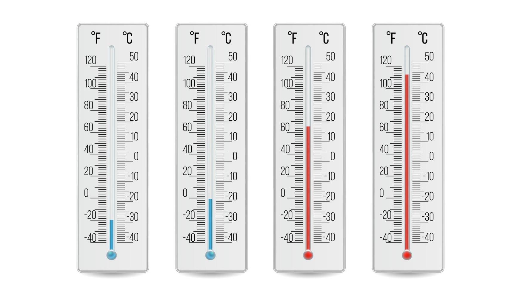 interno casa ufficio termometro vettore. caldo e freddo temperatura. isolato illustrazione vettore