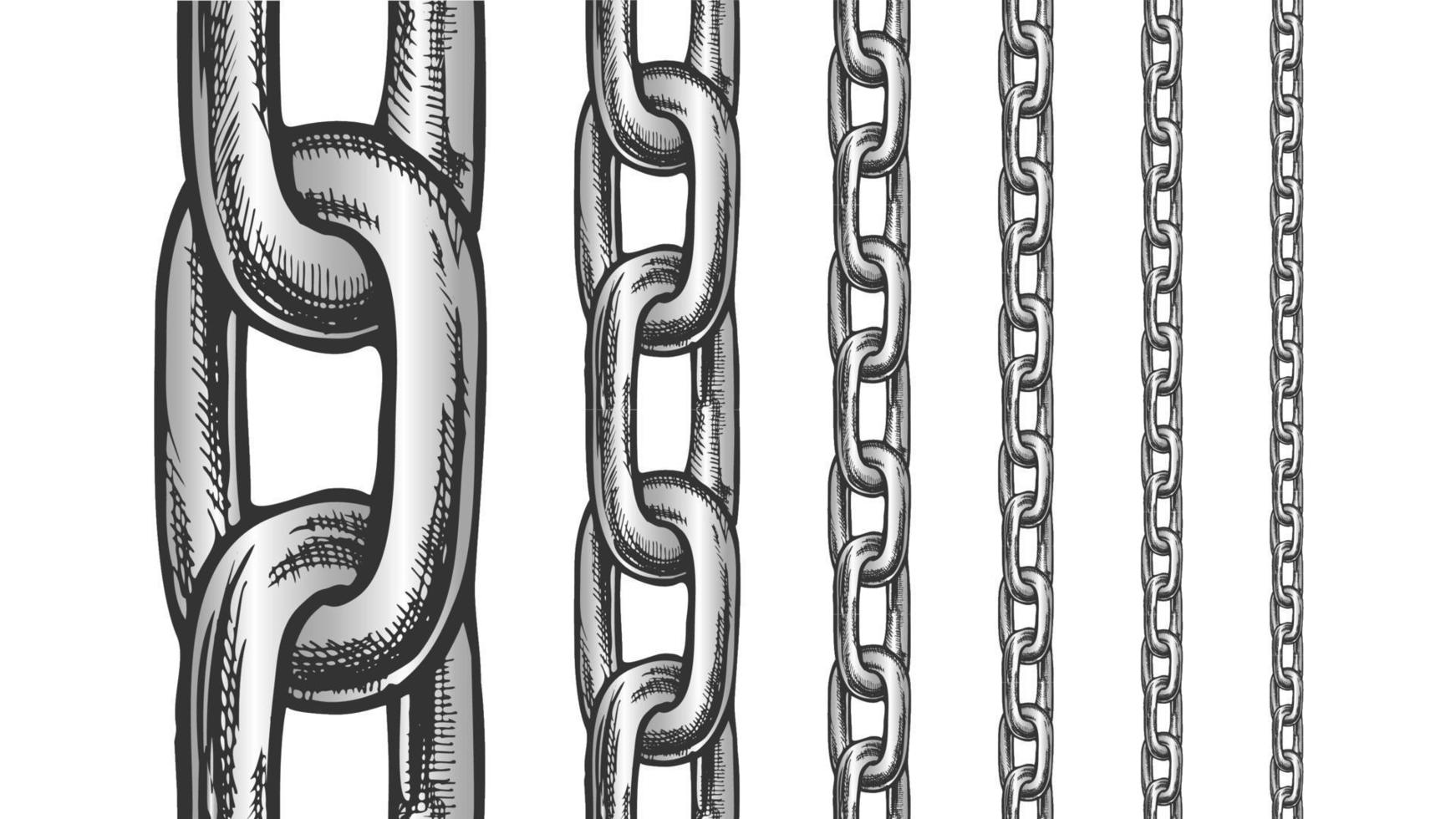 ferro catena senza soluzione di continuità modello nel diverso scala vettore