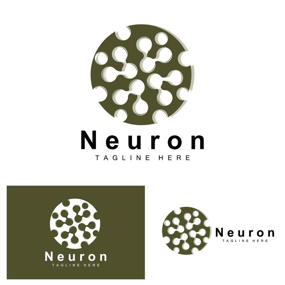 neurone logo design vettore nervo cellula illustrazione molecolare dna Salute marca