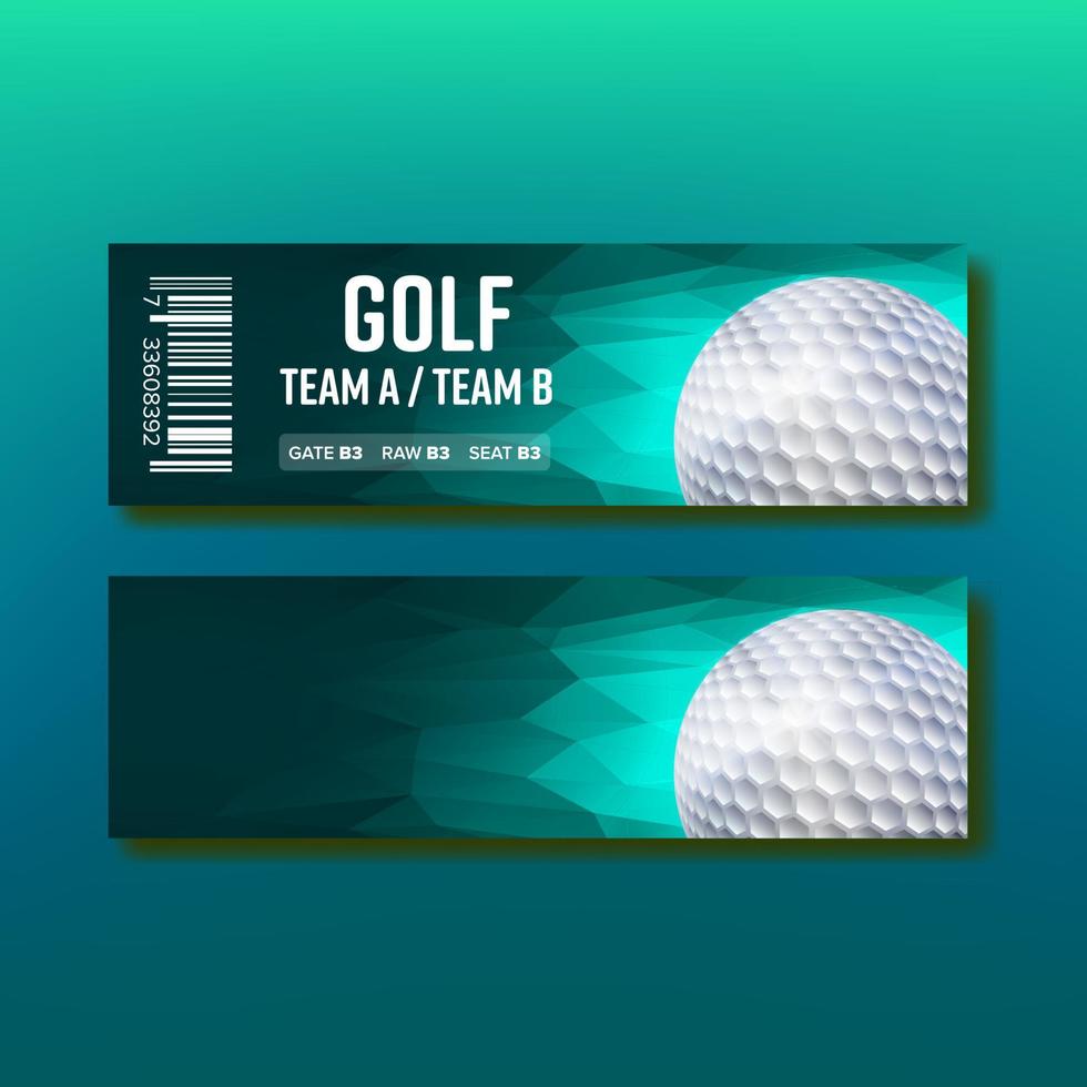 colorato biglietto su golf torneo modello vettore