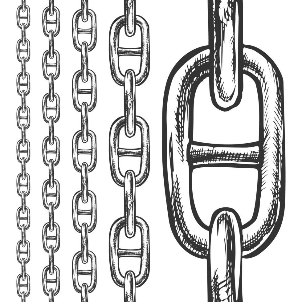 catena e link senza soluzione di continuità modello nel diverso scala vettore