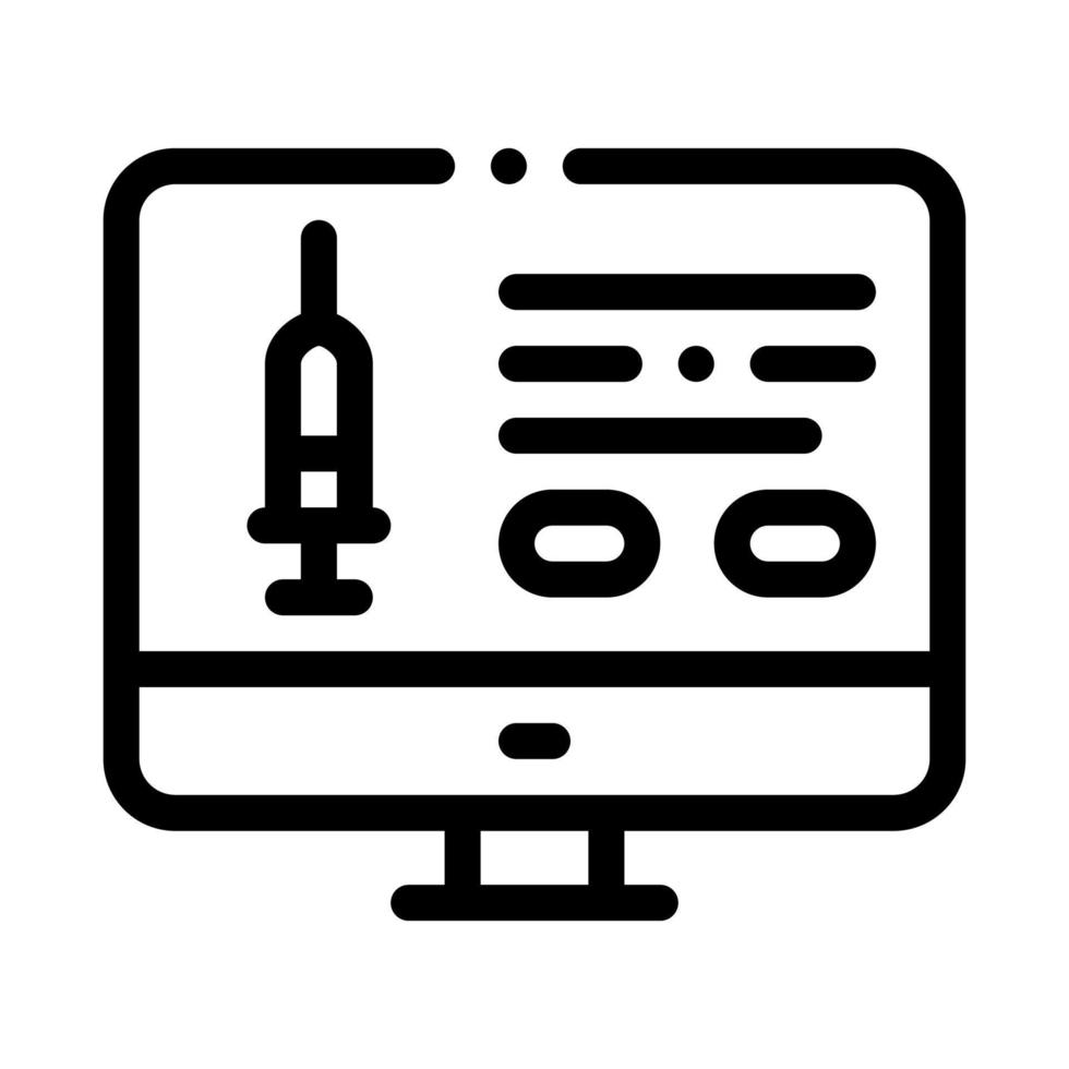 iniezione computer applicazione icona vettore schema illustrazione